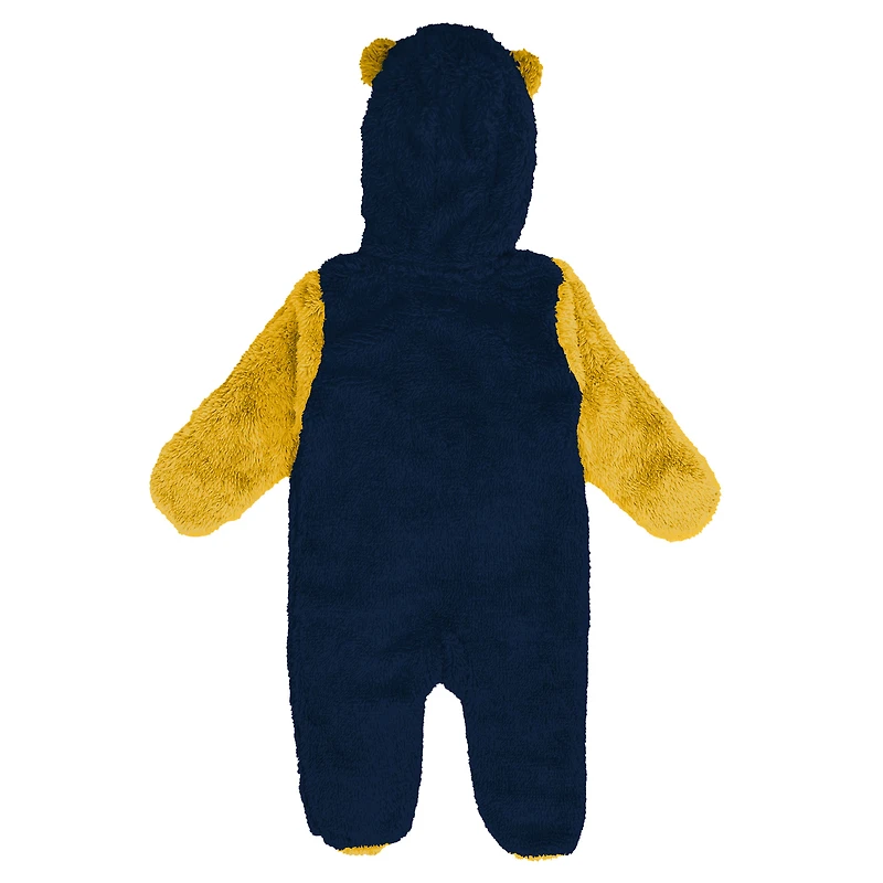 Grenouillère polaire à capuche et fermeture éclair intégrale pour nourrissons nouveau-nés Outerstuff Navy Denver Nuggets Stay Napping