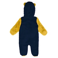 Grenouillère polaire à fermeture éclair intégrale pour nourrissons et nouveau-nés Outerstuff Navy Denver Nuggets Stay Napping