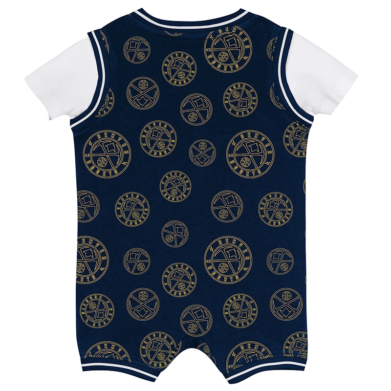 Barboteuse pour bébé Outerstuff bleu marine avec logo Denver Nuggets