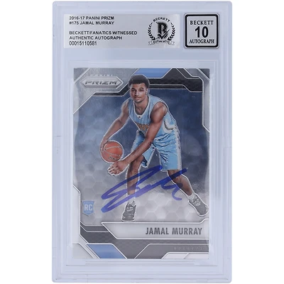 Carte de recrue Panini Prizm #175 autographiée 2016-17 de Jamal Murray des Denver Nuggets, Beckett Fanatics Witnessed Authenticated 10 Rookie