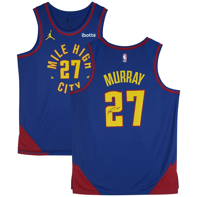 Maillot Jordan Brand Statement Edition 2022-2023 bleu dédicacé par Jamal Murray des Denver Nuggets