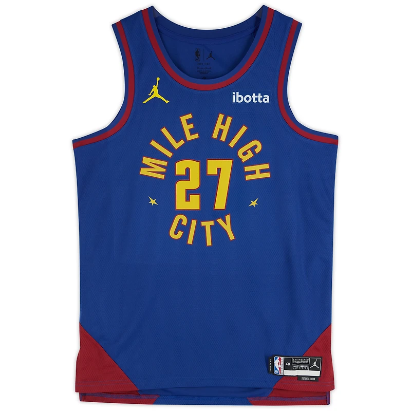 Maillot Jordan Brand Statement Edition 2022-2023 bleu dédicacé par Jamal Murray des Denver Nuggets avec inscription « Blue Arrow »