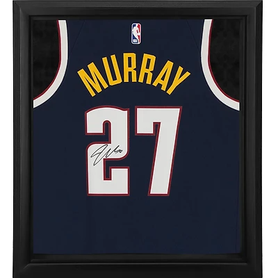 Maillot Nike Icon Edition Swingman 2021 bleu marine dédicacé par Jamal Murray des Denver Nuggets Shadowbox