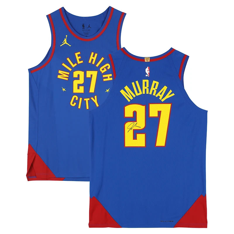 Maillot authentique dédicacé par Jamal Murray des Denver Nuggets, édition Royal Jordan Brand Statement