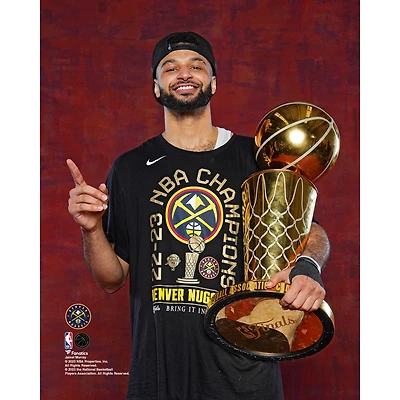 Photographie non signée du trophée champion NBA 2023 des Denver Nuggets Jamal Murray