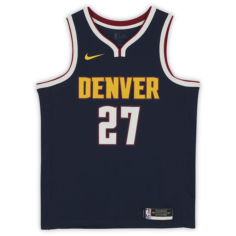 Maillot Nike Icon Swingman 2021 bleu marine dédicacé par Jamal Murray des Denver Nuggets