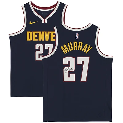 Maillot Nike Icon Swingman 2021 bleu marine dédicacé par Jamal Murray des Denver Nuggets