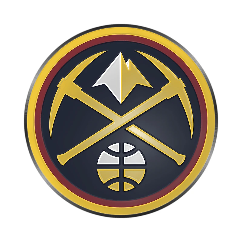 Logo de marque Denver Nuggets Emblème automobile en relief couleur