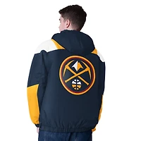 Veste à enfiler demi-zippée Denver Nuggets Charger pour homme, bleu marine