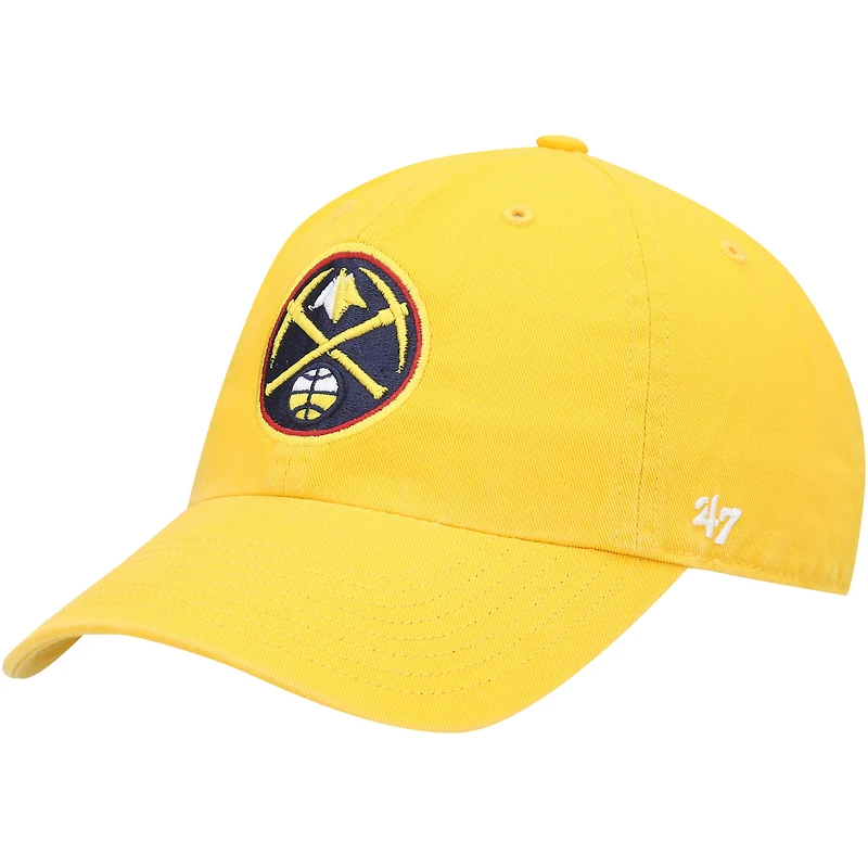 Men's '47 Gold Denver Nuggets Core Logo Clean Up Adjustable Hat