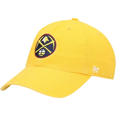 Men's '47 Gold Denver Nuggets Core Logo Clean Up Adjustable Hat