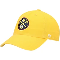 Men's '47  Gold Denver Nuggets Core Logo Clean Up Adjustable Hat