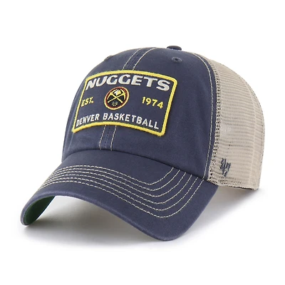 Casquette ajustable Wabash Patch Clean Up des Denver Nuggets, bleu marine/beige, pour homme, modèle 1947