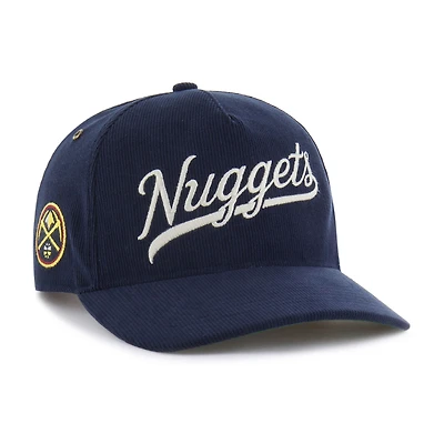 Casquette ajustable en velours côtelé Golden Age des Denver Nuggets pour homme, modèle 1947, bleu marine