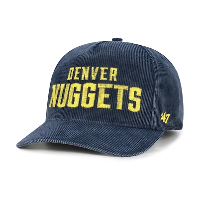Chapeau à capuche ajustable Denver Nuggets Reclaim Snow Wash en velours côtelé bleu marine pour homme