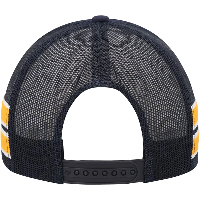 Casquette réglable de camionneur '47 bleu marine Denver Nuggets Sidebrand Stripes pour hommes