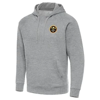 Men's Antigua Heather Gray Denver Nuggets Big & Tall Victory Raglan Pullover Hoodie