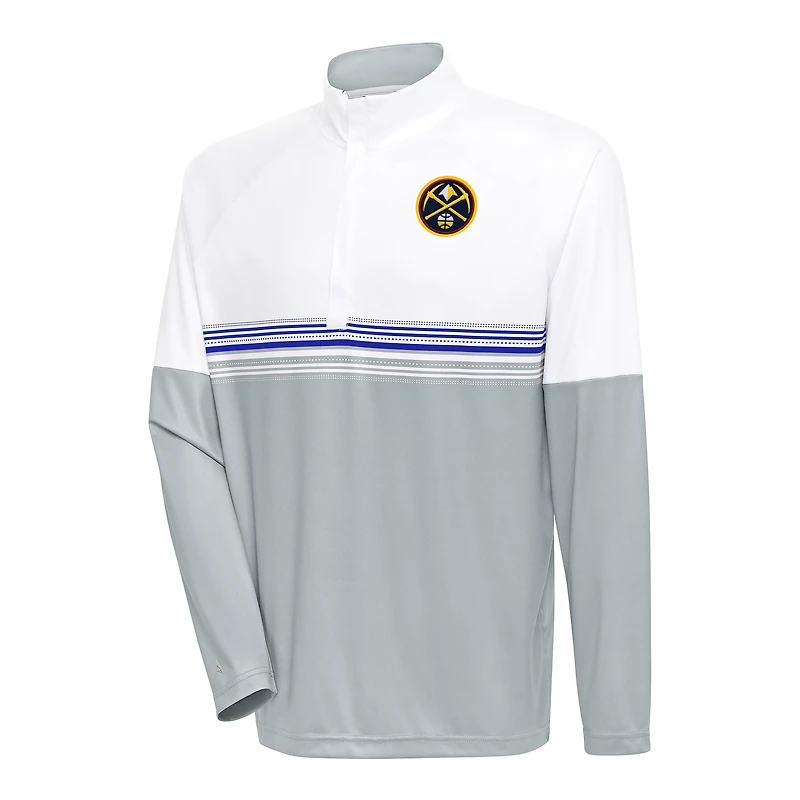 Pull zippé Bender des Denver Nuggets pour homme, blanc/bleu royal, Antigua