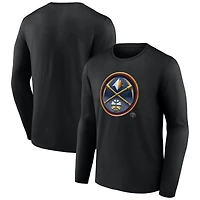 T-shirt à manches longues noir pour homme, mascotte de minuit des Denver Nuggets