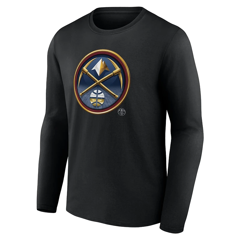 Men's  Black Denver Nuggets Midnight Mascot Long Sleeve T-Shirt