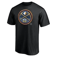 T-shirt noir pour homme avec mascotte des Denver Nuggets de minuit