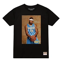 T-shirt noir pour homme Carmelo Anthony, recrue des Denver Nuggets, avec photo, nom et numéro
