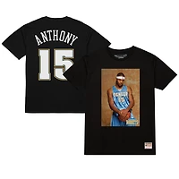 T-shirt noir pour homme Carmelo Anthony, recrue des Denver Nuggets, avec photo, nom et numéro