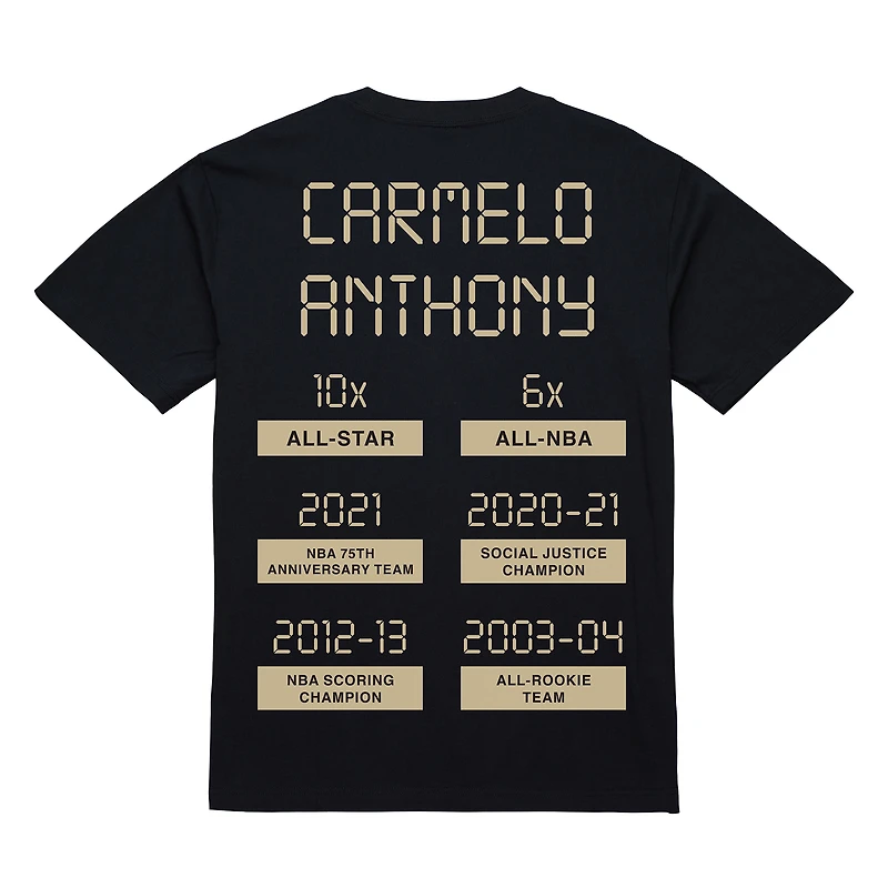 T-shirt noir Carmelo Anthony pour homme, joueur ultime des Denver Nuggets