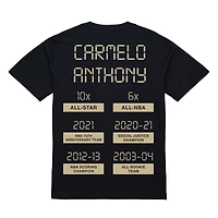 T-shirt noir Carmelo Anthony pour homme, joueur ultime des Denver Nuggets