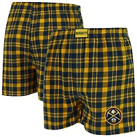 Boxer en flanelle Hawthorn des Denver Nuggets bleu marine/doré pour homme Concepts Sport