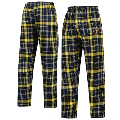 Men's Concepts Sport Navy/Gold Denver Nuggets Ultimate Plaid Flannel Pants