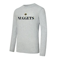 Men's Concepts Sport Navy Denver Nuggets Regulate Long Sleeve T-Shirt & Plaid Pant Set