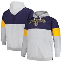 Sweat à capuche Fanatics pour hommes bleu marine/or Denver Nuggets Big & Tall