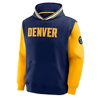 Sweat à capuche Fanatics bleu marine/or Denver Nuggets Half Court Shot Clock Fastbreak pour homme