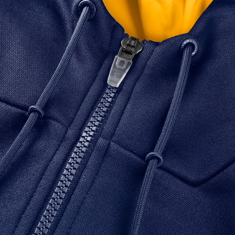 Men's Fanatics Navy Denver Nuggets Back Door Cut Play Defender Full-Zip Hoodie