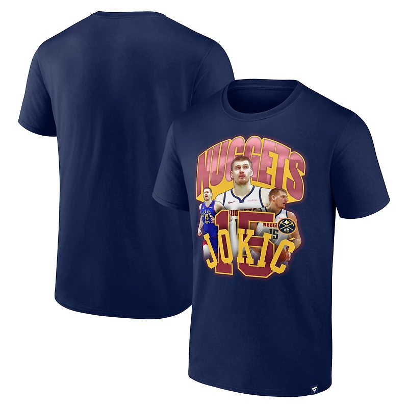 T-shirt Nikola Jokic bleu marine pour homme, équipe des Denver Nuggets, Notorious 4.0