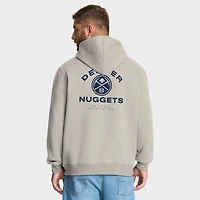 Men's Fanatics Off White Denver Nuggets Crossover Collection Blocked Shot Premium Pullover Hoodie