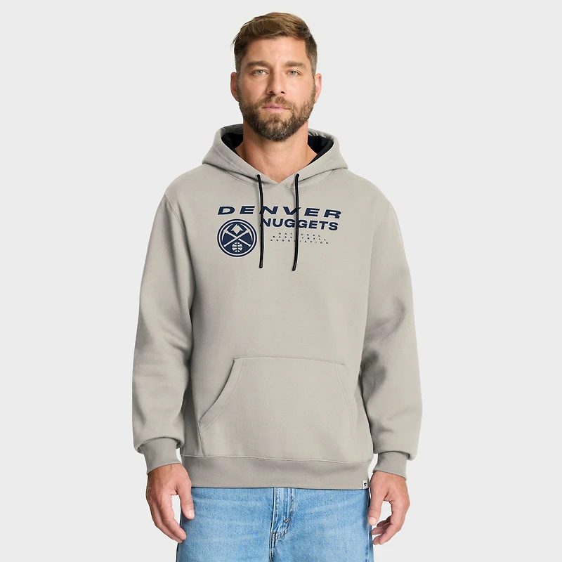 Men's Fanatics Off White Denver Nuggets Crossover Collection Blocked Shot Premium Pullover Hoodie