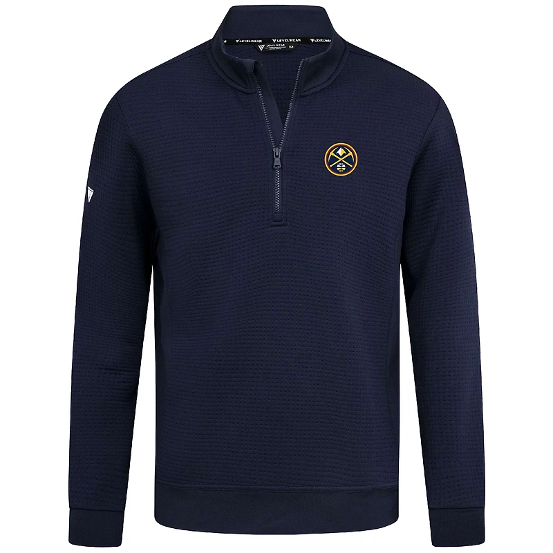 Pull à fermeture éclair quart de tour Accolade Cushion bleu marine des Denver Nuggets pour homme Levelwear