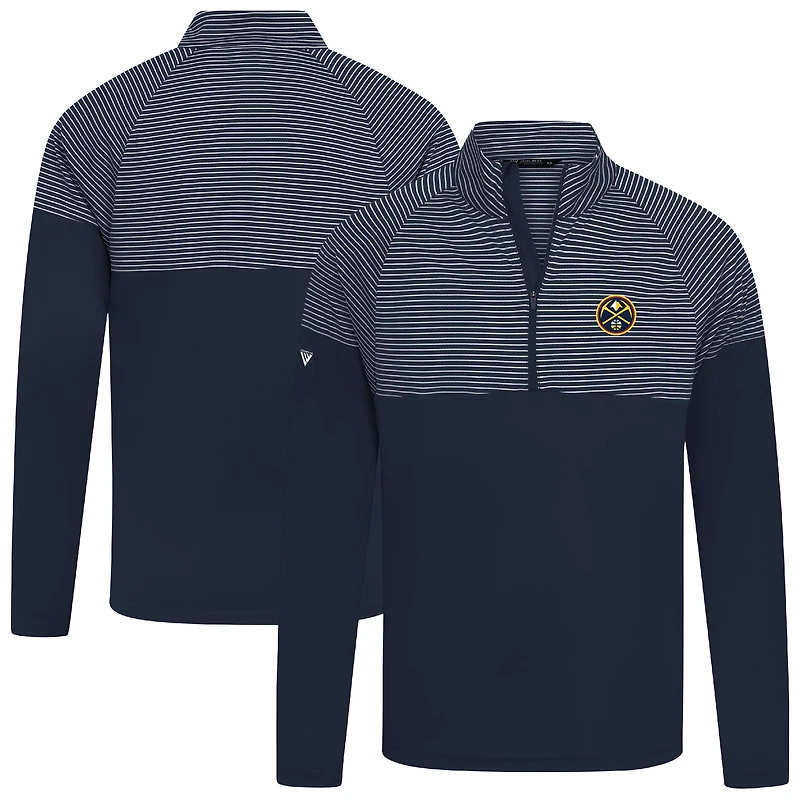 Haut à glissière quart de tour bleu marine rayures classiques des Denver Nuggets pour homme Levelwear