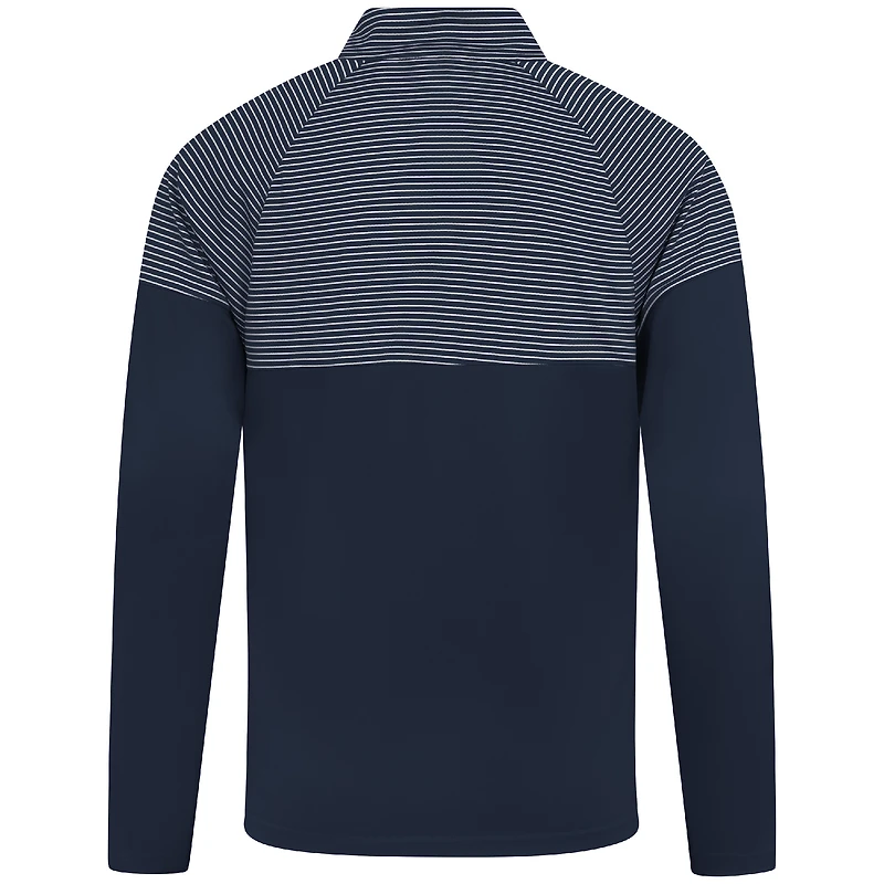 Men's Levelwear Navy Denver Nuggets Classic Stripes Quarter-Zip Top