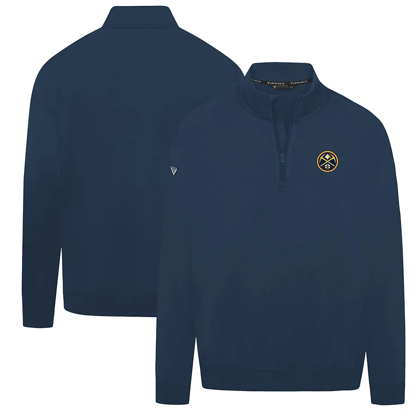 Pull Murray à quart de zip bleu marine pour homme des Denver Nuggets Levelwear