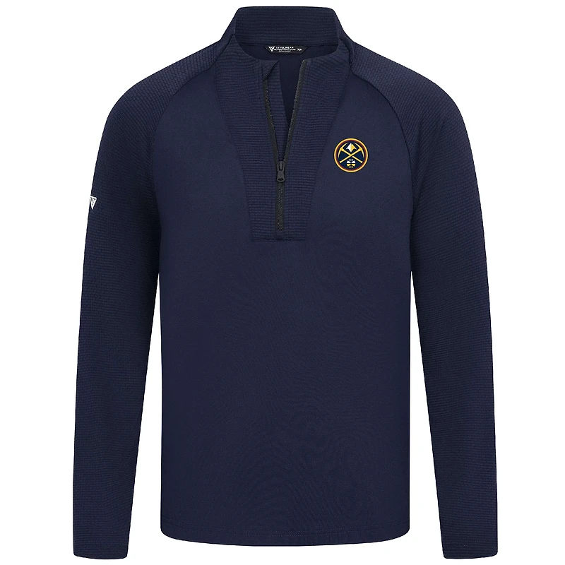 Men's Levelwear Navy Denver Nuggets Volley Quarter-Zip Top