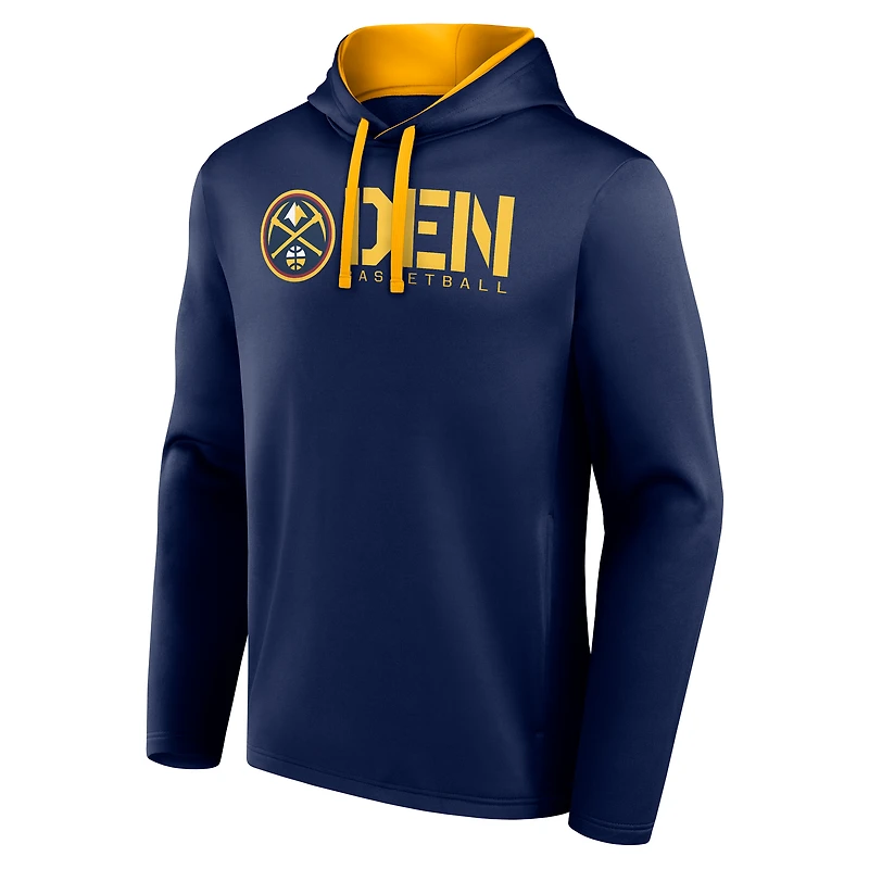 Sweat à capuche bleu marine avec logo athlétique pour homme des Denver Nuggets Head Start