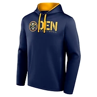 Sweat à capuche bleu marine avec logo athlétique pour homme des Denver Nuggets Head Start