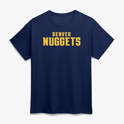 Men's Logo Athletic Navy Denver Nuggets Wordmark T-Shirt
