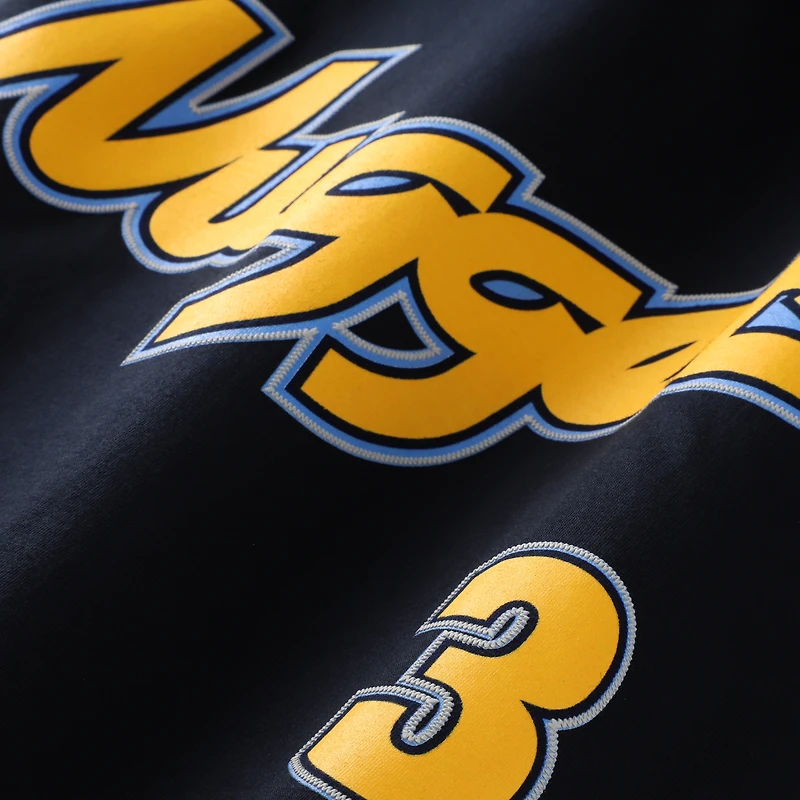 T-shirt avec nom et numéro de point Mitchell & Ness Allen Iverson bleu marine Denver Nuggets Hardwood Classics pour hommes