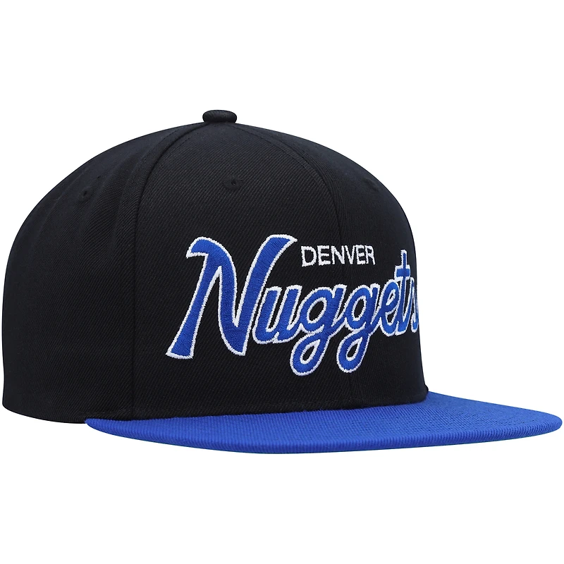 Casquette Snapback Denver Nuggets Hardwood Classics MVP Team Script 2.0 Mitchell & Ness pour homme, noir