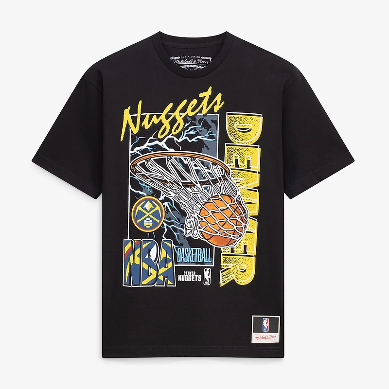 Men's Mitchell & Ness Black Denver Nuggets Lightning Swish T-Shirt