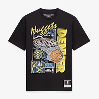 T-shirt Mitchell & Ness noir Denver Nuggets Lightning Swish pour homme